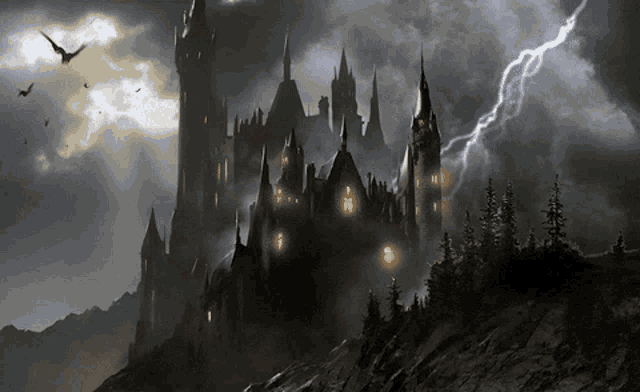 Gif animé gothique ailes rouges